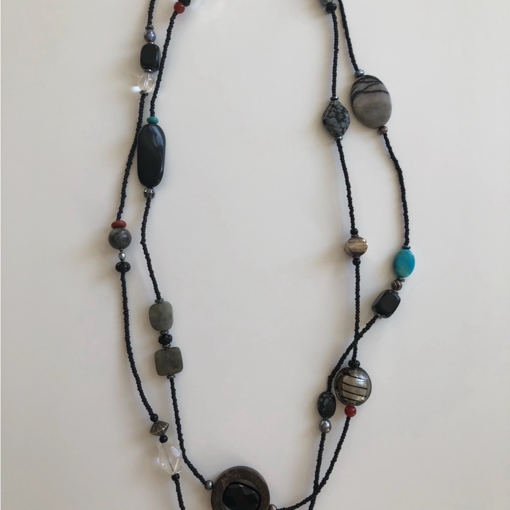 Silpada Elegant Black and Gray Beaded Necklace
